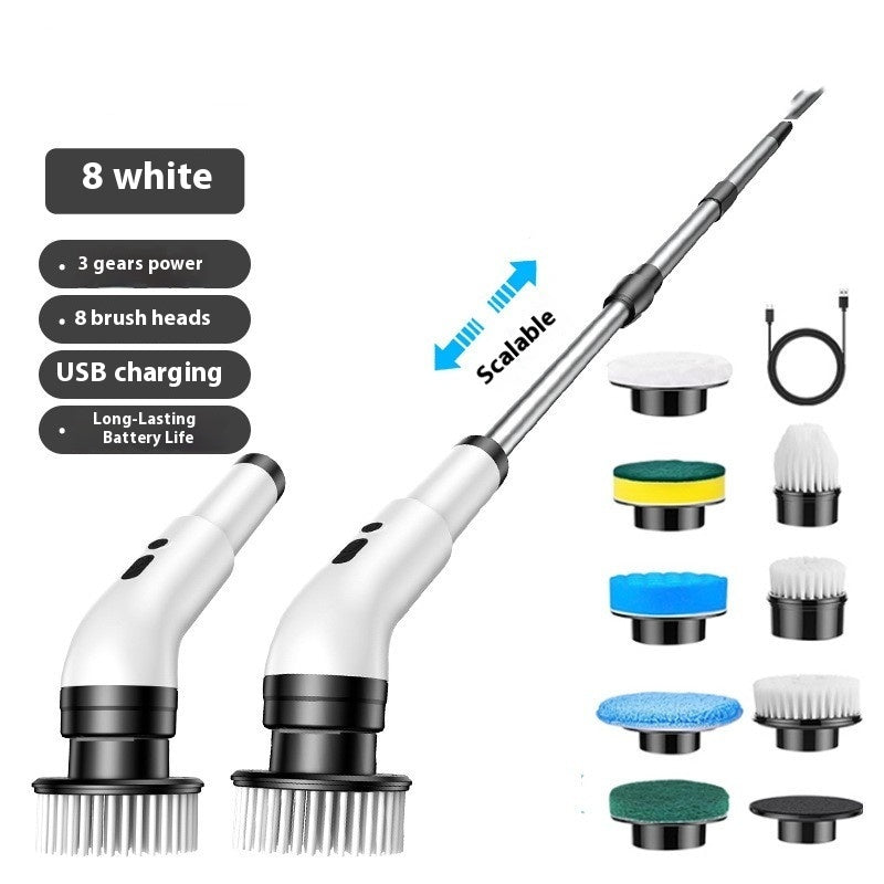 Electric Multifunction Cleaning Brush Long Handle Mop Household