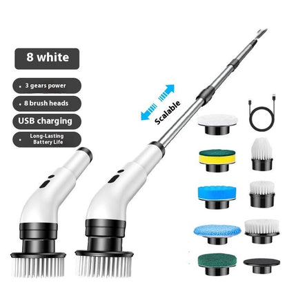 Electric Multifunction Cleaning Brush Long Handle Mop Household