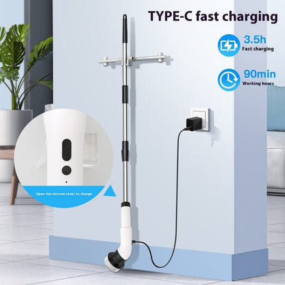 Electric Multifunction Cleaning Brush Long Handle Mop Household