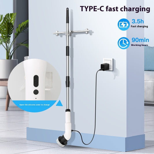 Electric Multifunction Cleaning Brush Long Handle Mop Household