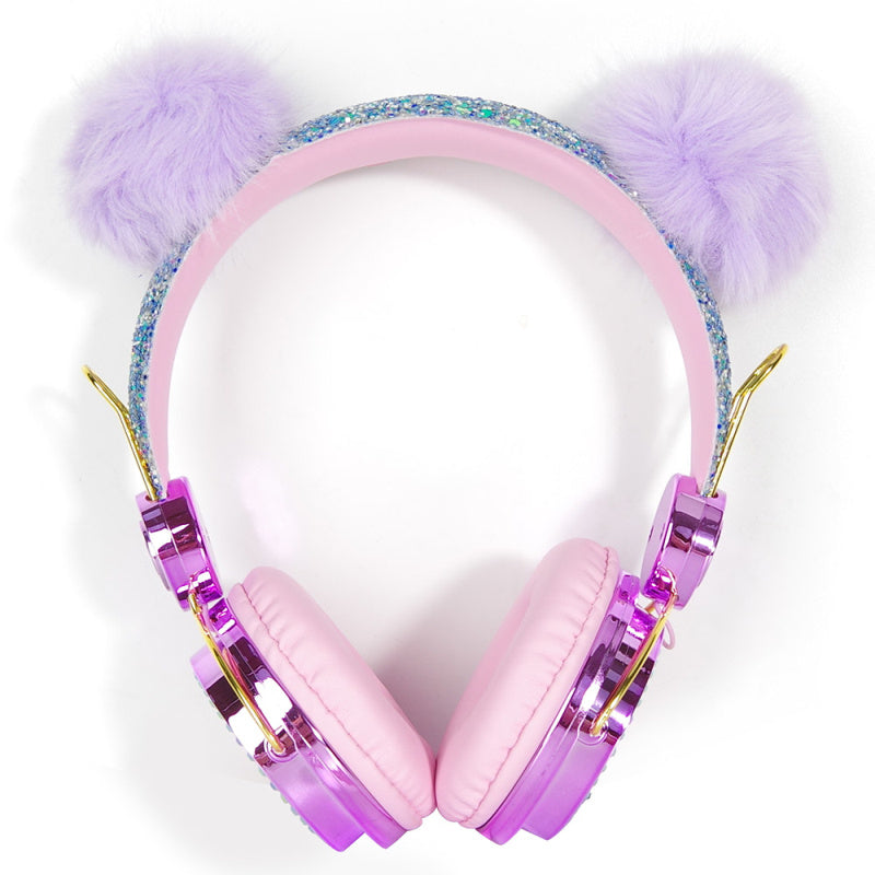 Plush hair ball earphone headset