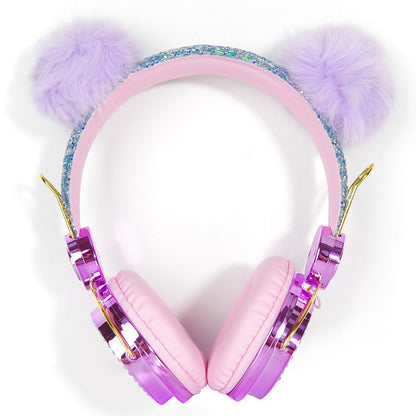 Plush hair ball earphone headset