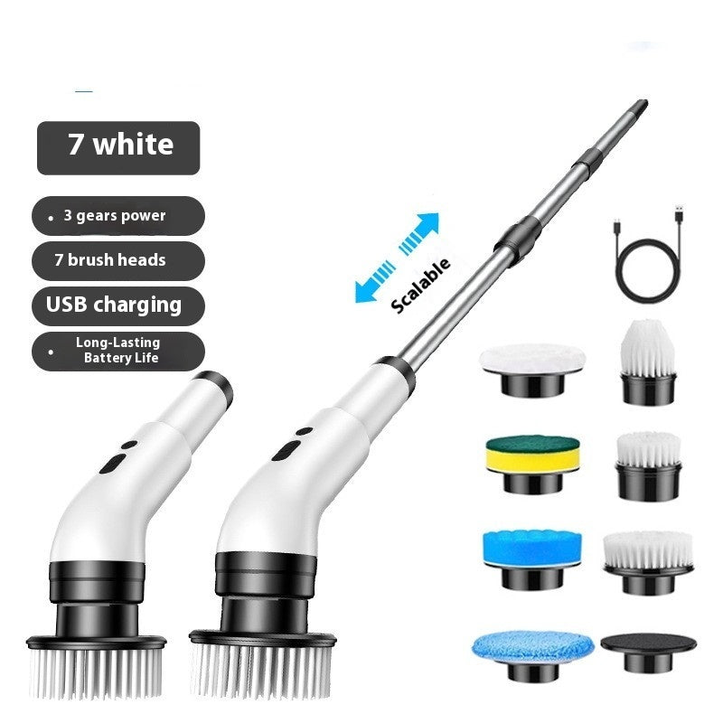 Electric Multifunction Cleaning Brush Long Handle Mop Household