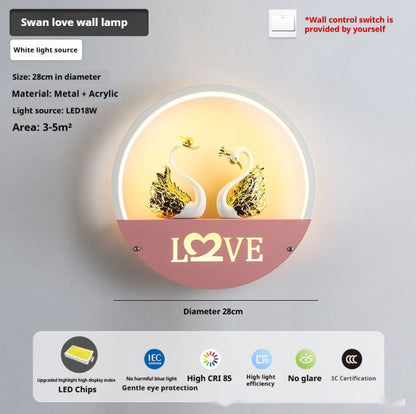 LED Bedside Bedroom Modern Minimalist Creative Wall Light