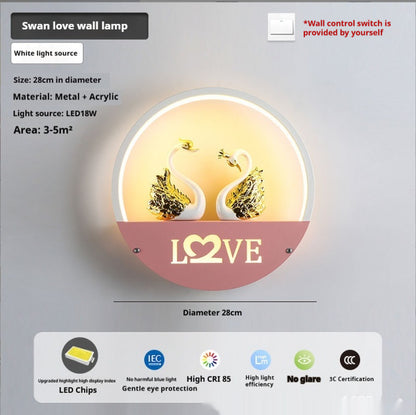 LED Bedside Bedroom Modern Minimalist Creative Wall Light